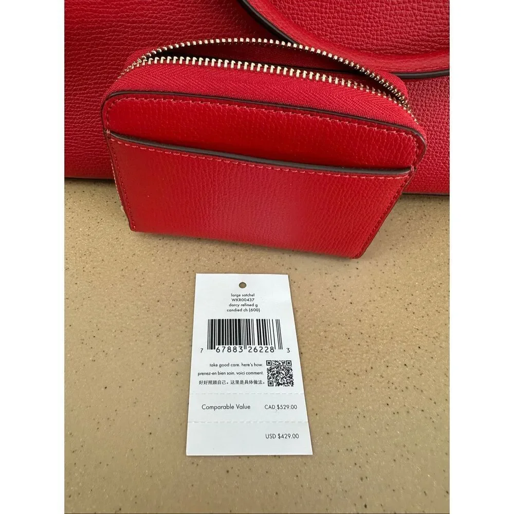 Kate Spade New York Darcy Large Satchel and Refined Grain Small Zip Cardcase in
